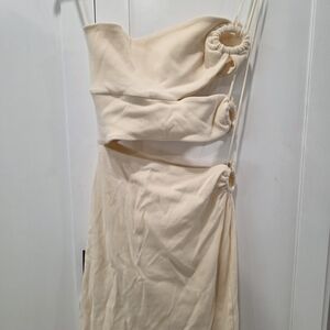 Bordeaux Cream Mini Dress with Unique Cutouts